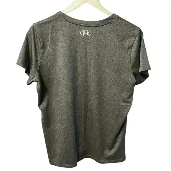 Under Armour Gray V-Neck Short Sleeve Top – Size Large - Picture 2 of 4